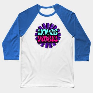 HOUSE MUSIC  - Y2K Flower (dark purple/blue) Baseball T-Shirt